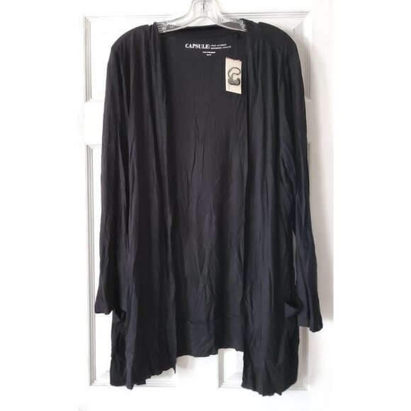 CAPSULE WOMENS BLACK CARDIGAN SIZE 28 NWT - Picture 1 of 7